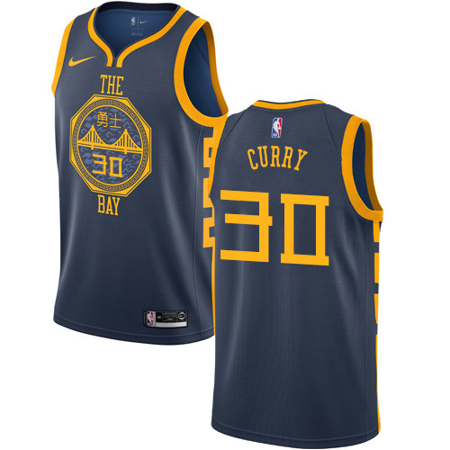 Nike Warriors #30 Stephen Curry Navy NBA Swingman City Edition 2018 19 Jersey