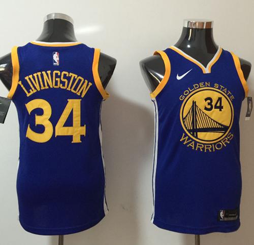 Nike Warriors #34 Shaun Livingston Blue NBA Swingman Icon Edition Jersey