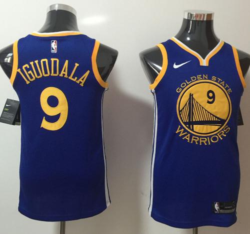 Nike Warriors #9 Andre Iguodala Blue Stitched NBA Swingman Jersey