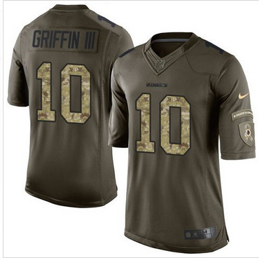 Nike Washington Redskins #10 Robert Griffin III Green Men's Stitched NFL Limited Salute to Service Jersey