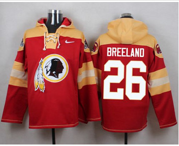 Nike Washington Redskins #26 Bashaud Breeland Burgundy Red Player Pullover NFL Hoodie
