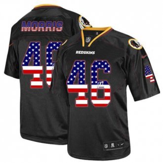 Nike Washington Redskins #46 Alfred Morris Black NFL Elite USA Flag Fashion Jersey