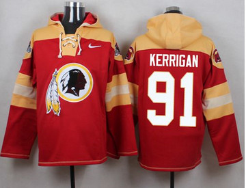 Nike Washington Redskins #91 Ryan Kerrigan Burgundy Red Player Pullover NFL Hoodie