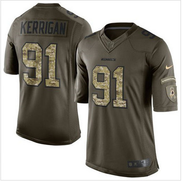 Nike Washington Redskins #91 Ryan Kerrigan Green Men''s Stitched NFL Limited Salute to Service Jersey