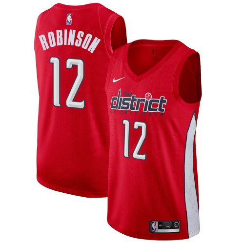Nike Wizards #12 Jerome Robinson Red NBA Swingman Earned Edition Jersey