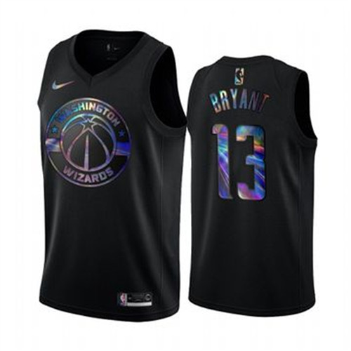 Nike Wizards #13 Thomas Bryant Men's Iridescent Holographic Collection NBA Jersey - Black