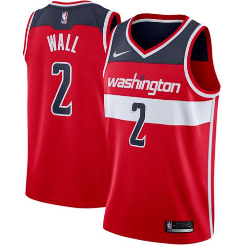 Nike Wizards #2 John Wall Red NBA Swingman Jersey