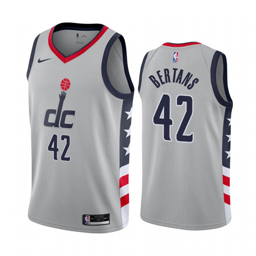 Nike Wizards #42 Davis Bertans Gray NBA Swingman 2020-21 City Edition Jersey