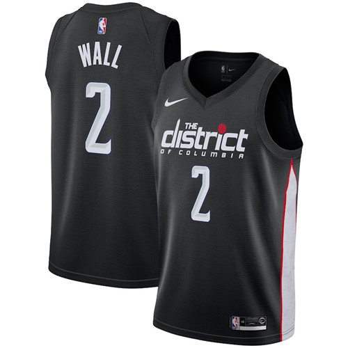 Nike Wizards 2 John Wall Black 2018-19 City Edition Nike Swingman Jersey