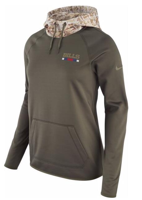 Nike Women's Buffalo Bills Olive Salute To Service Sideline Therma Pullover Hoodie