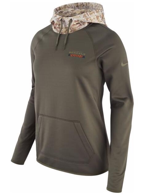 Nike Women's Cincinnati Bengals Olive Salute To Service Sideline Therma Pullover Hoodie