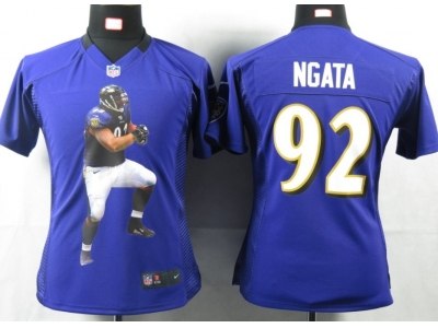 NEW Women Baltimore Ravens #92 Ngata Purple Portrait Fashion Game Jerseys