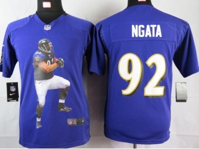 NEW Youth Baltimore Ravens #92 Ngata Purple Portrait Fashion Game Jerseys