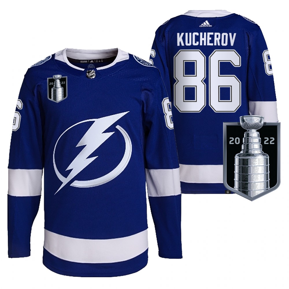 Nikita Kucherov Jersey Tampa Bay Lightning 2022 Stanley Cup Playoffs Blue Authentic Pro