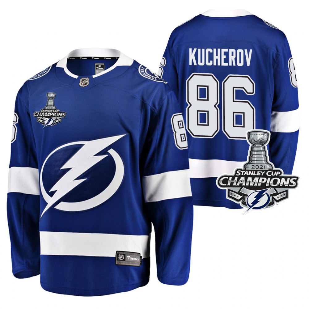 Nikita Kucherov Lightning 2021 Stanley Cup Champions Blue Home Jersey
