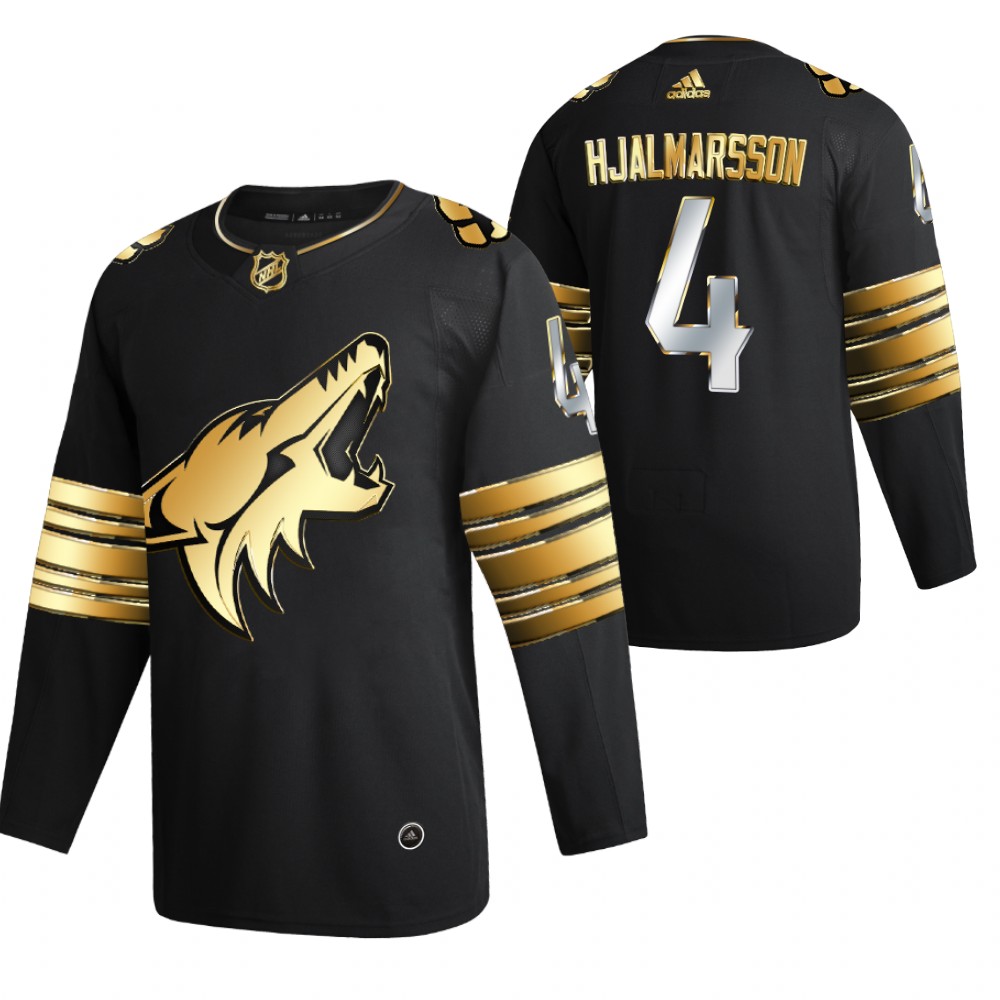 Niklas Hjalmarsson Arizona Coyotes Black Golden Edition Jersey Limited Authentic