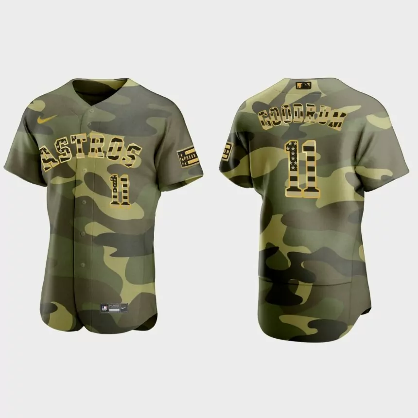 Niko Goodrum Houston Astros 2022 Armed Forces Day Authentic Jersey – Camo