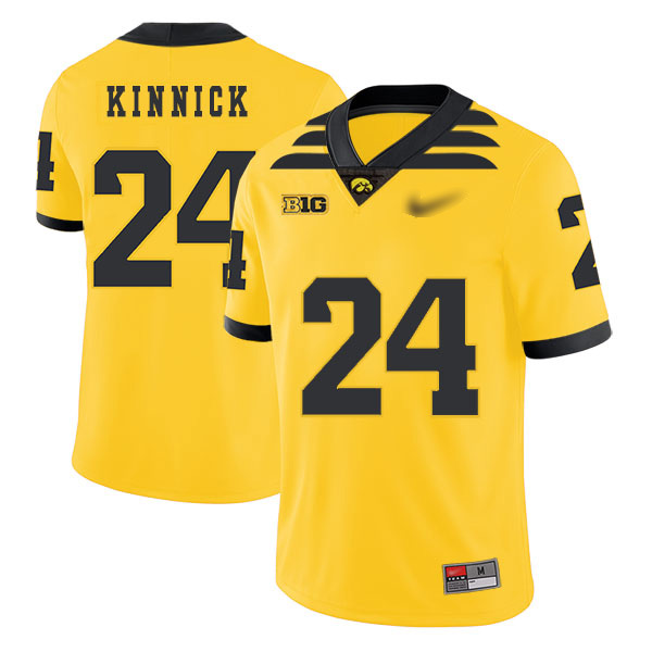Nile Kinnick Iowa Hawkeyes Men's Jersey - #24 NCAA Yellow Game Authentic1
