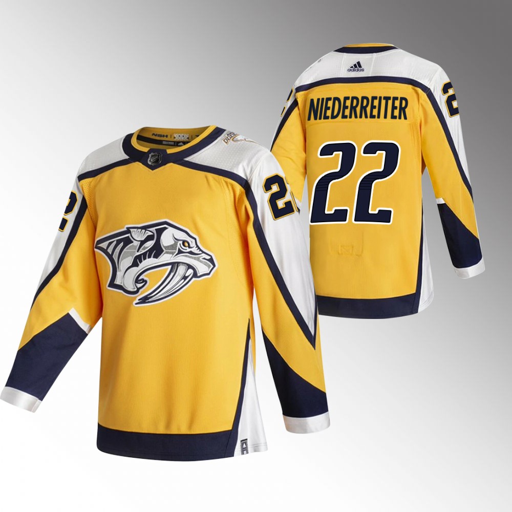 Nino Niederreiter Nashville Predators Gold Reverse Retro Jersey Authentic
