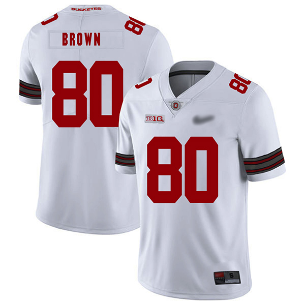 Noah Brown Ohio State Buckeyes Men's Jersey - #80 NCAA White Replica Authentic