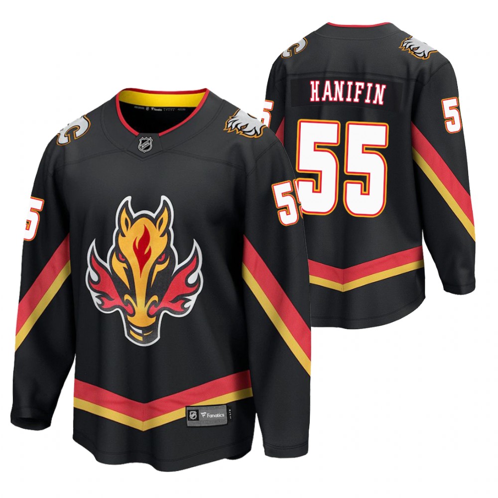 Noah Hanifin Flames 2021 Reverse Retro Black Jersey Special Edition