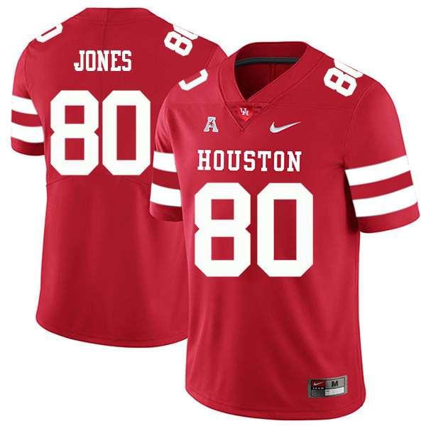 Noah Jones Houston Cougars Men's Jersey - #80 NCAA Red Stitched Authentic