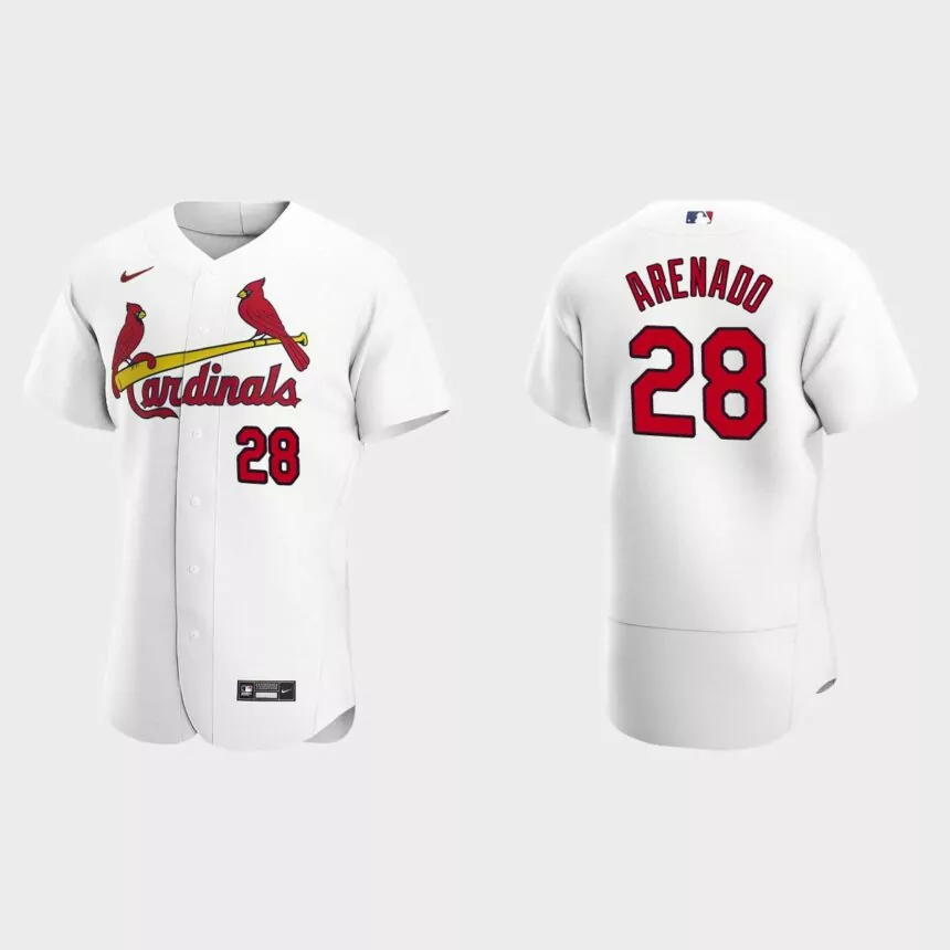 Nolan Arenado #28 St. Louis Cardinals Authentic Home Jersey – White