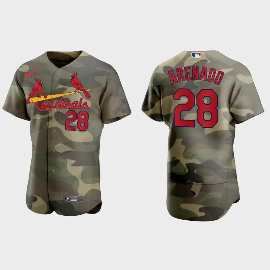 Nolan Arenado St. Louis Cardinals 2021 National Armed Forces Day Authentic Jersey – Camo