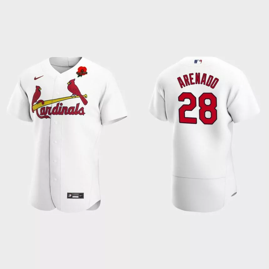 Nolan Arenado St. Louis Cardinals 2022 Memorial Day Poppy Patch Authentic Jersey – White