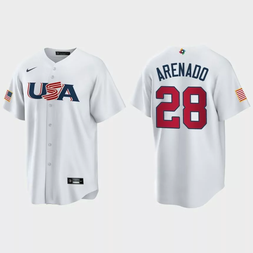 Nolan Arenado St. Louis Cardinals 2023 World Baseball Classic USA Replica Jersey – White