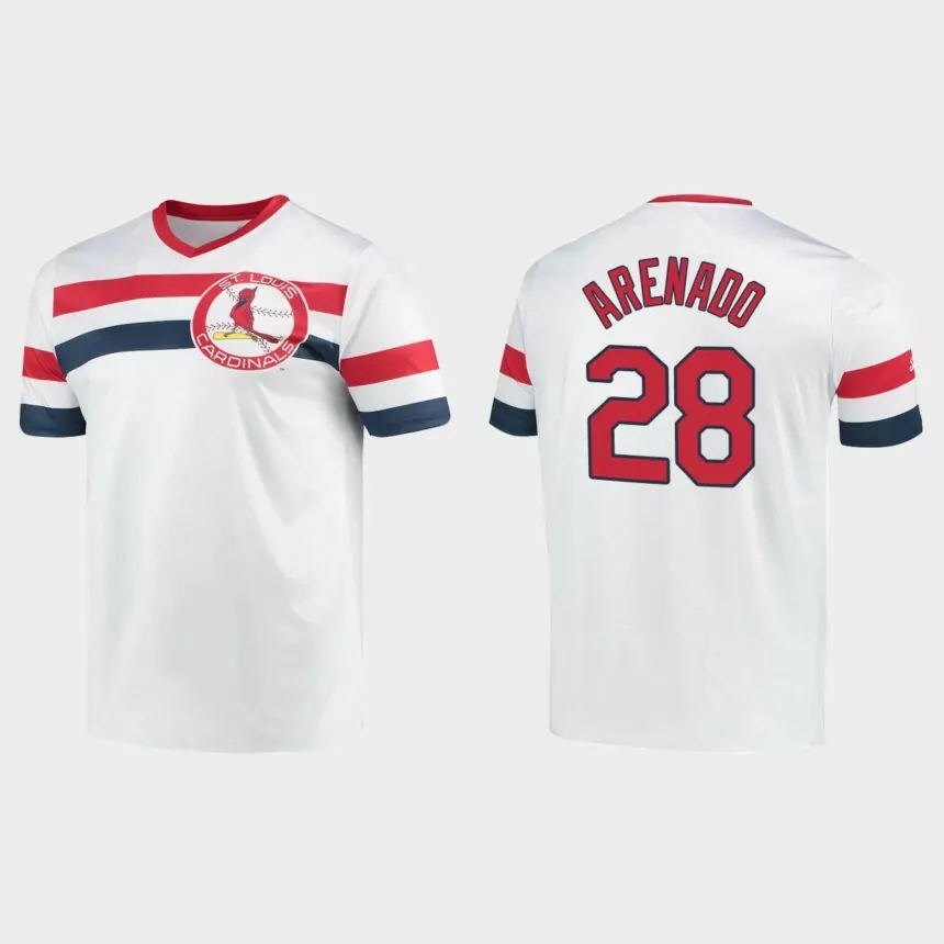 Nolan Arenado St. Louis Cardinals Cooperstown Collection V-Neck Jersey – White