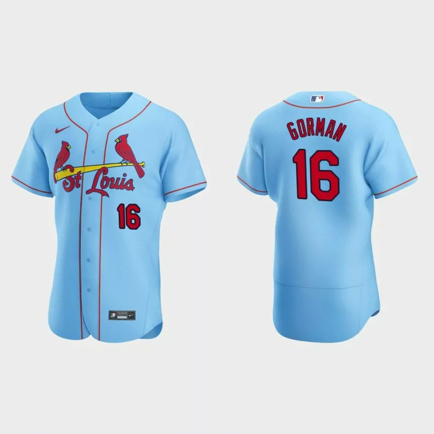 Nolan Gorman St. Louis Cardinals Authentic Alternate Jersey – Light Blue