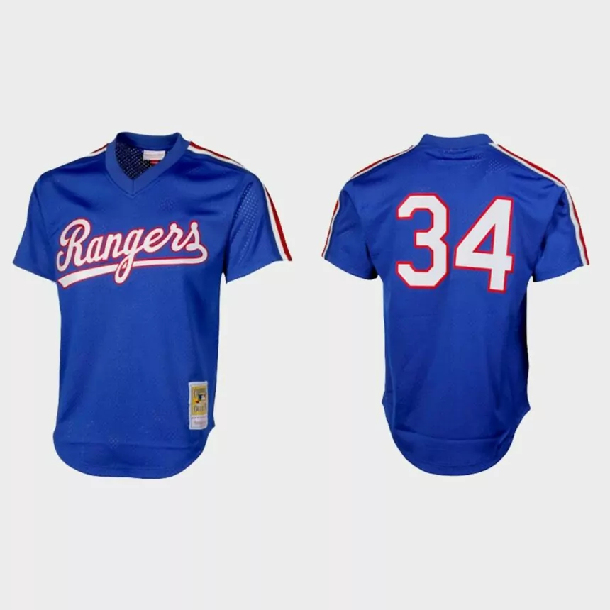 Nolan Ryan Texas Rangers 1989 Cooperstown Collection Authentic Mesh Batting Practice Jersey – Royal