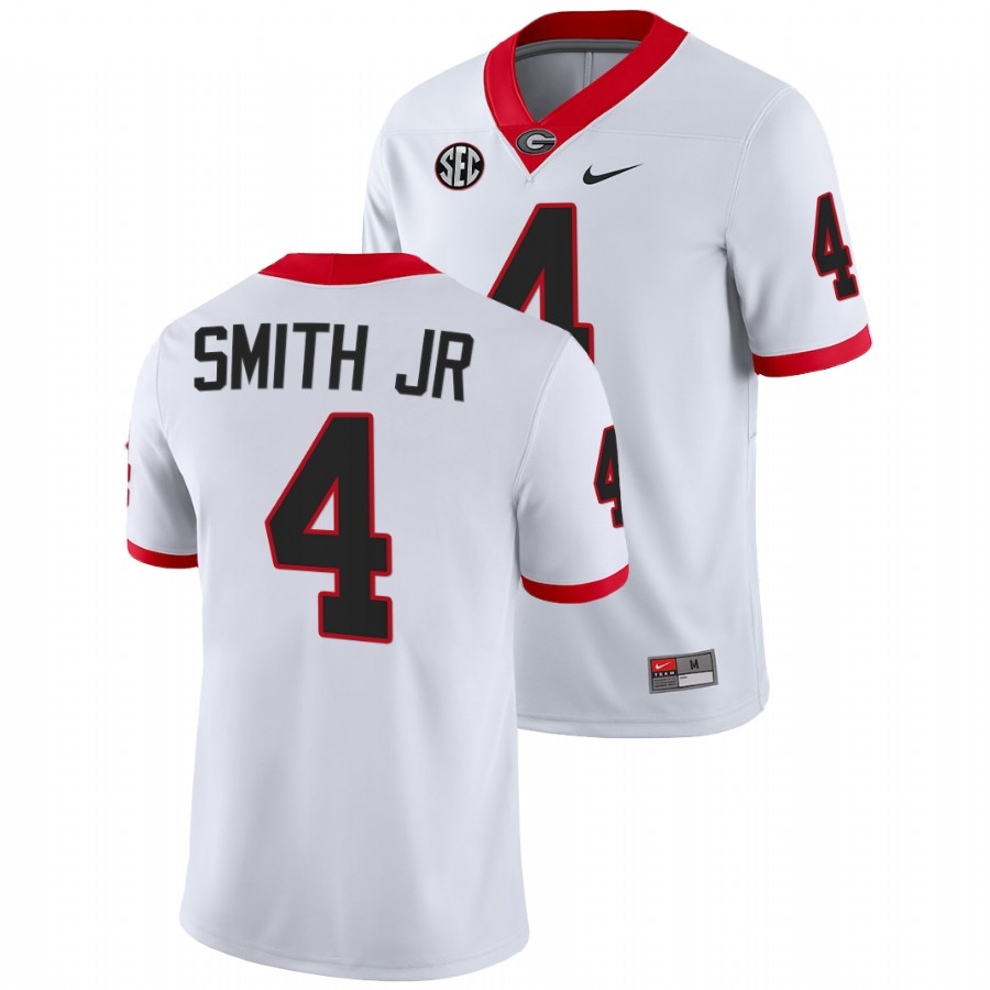 Nolan Smith Georgia Bulldogs White 2022 Block Number Font Football Jersey