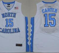 North Carolina #15 Vince Carter White Stitched NCAA Jersey
