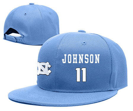 North Carolina Tar Heels 11 Carlos Johnson Blue College Basketball Adjustable Hat