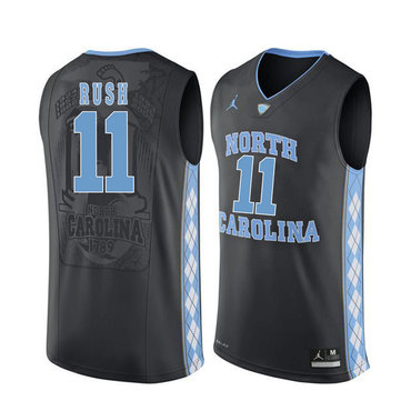 North Carolina Tar Heels 11 Shea Rush Black College Basketball Jersey