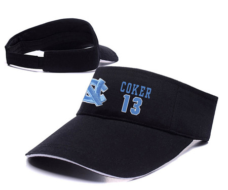 North Carolina Tar Heels 13 Kanler Coker White Black College Basketball Adjustable Visor