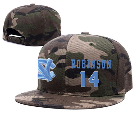 North Carolina Tar Heels 14 Brandon Robinson Camo College Basketball Adjustable Hat