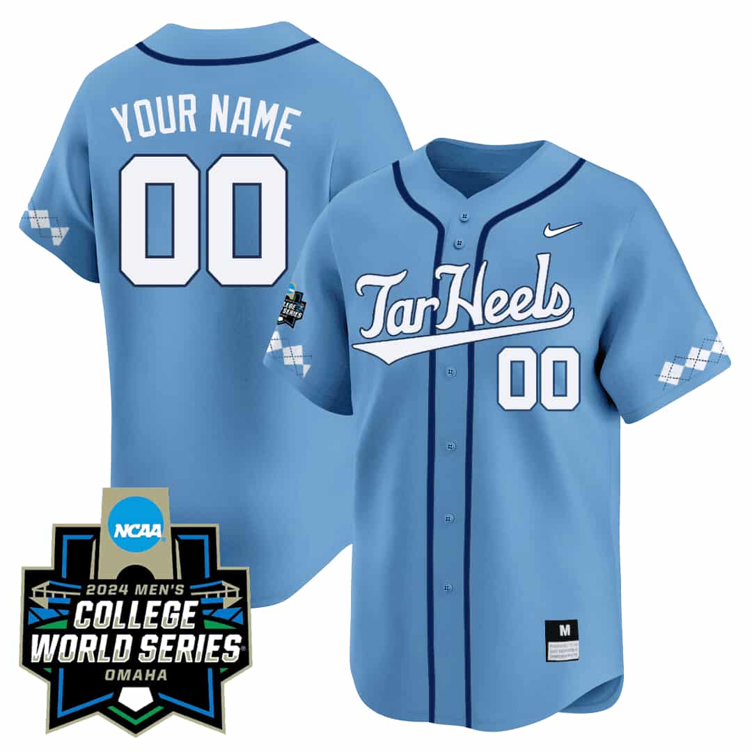 North Carolina Tar Heels 2024 College World Series Patch Vapor Premier Limited Custom Jersey - All Stitched Alternate Blue