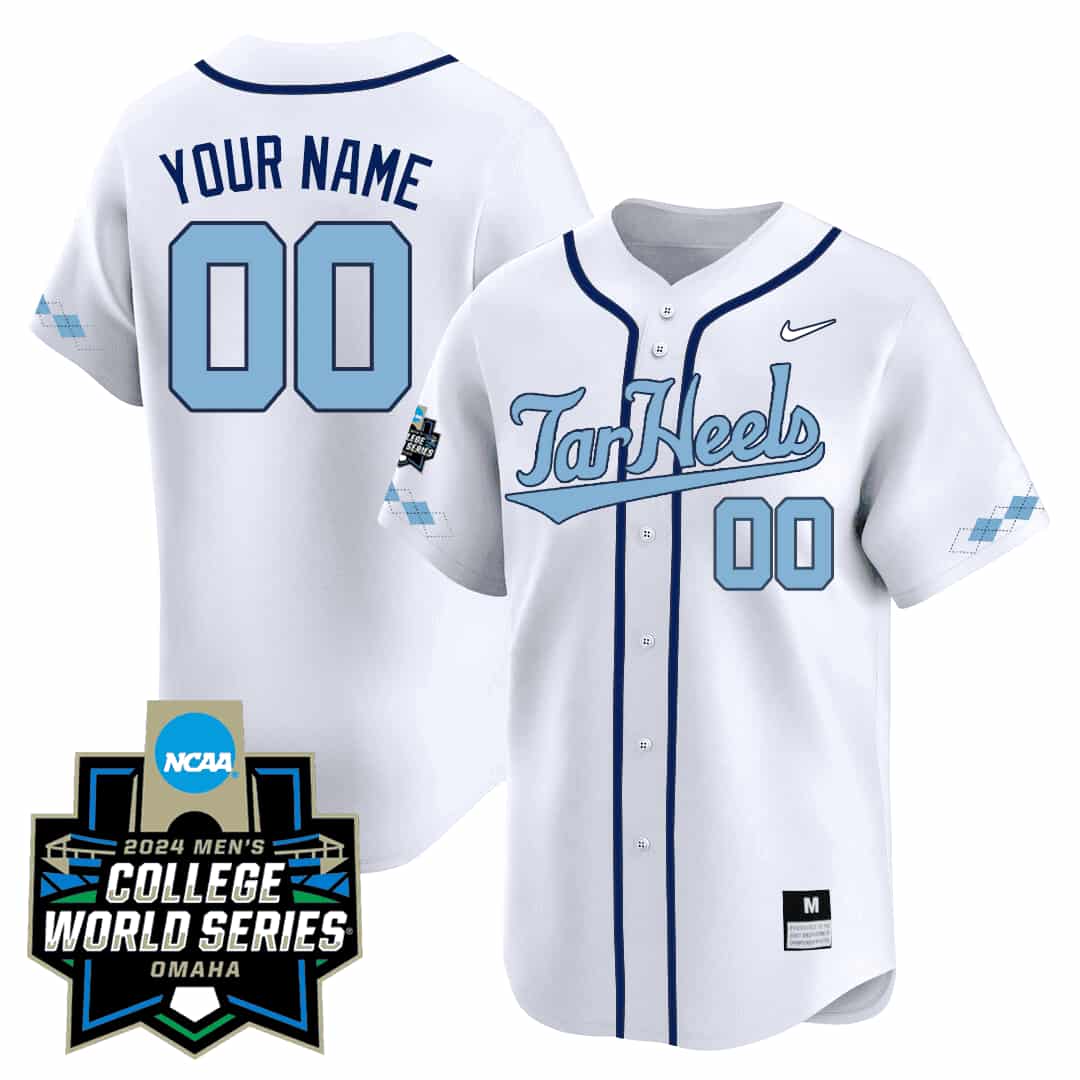 North Carolina Tar Heels 2024 College World Series Patch Vapor Premier Limited Custom Jersey - All Stitched Alternate White