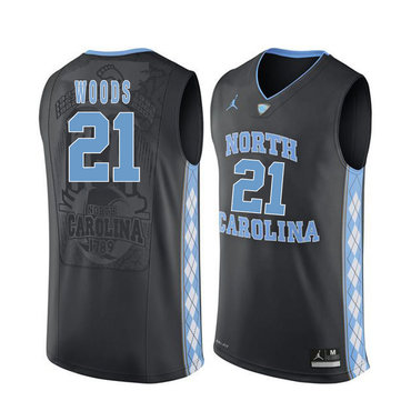 North Carolina Tar Heels 21 Seventh Woods Black College Basketball Jersey