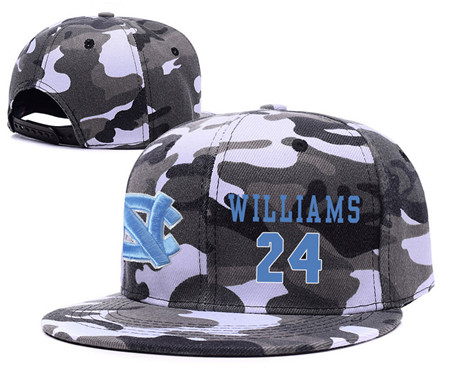 North Carolina Tar Heels 24 Kenny Williams Gray Camo College Basketball Adjustable Hat