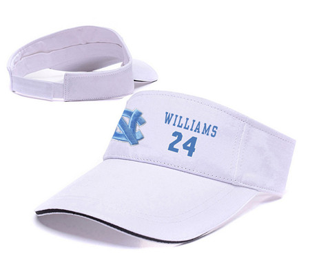 North Carolina Tar Heels 24 Kenny Williams White College Basketball Adjustable Visor