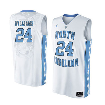 North Carolina Tar Heels 24 Kenny Williams White College Basketball Jersey