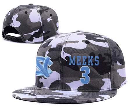 North Carolina Tar Heels 3 Kennedy Meeks Gray Camo College Basketball Adjustable Hat