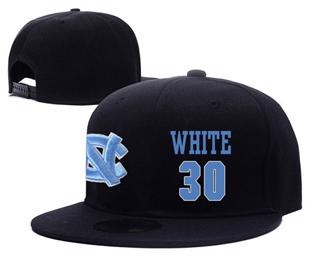 North Carolina Tar Heels 30 Stilman White Black College Basketball Adjustable Hat