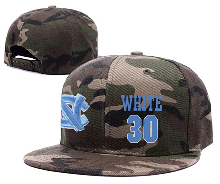 North Carolina Tar Heels 30 Stilman White Camo College Basketball Adjustable Hat