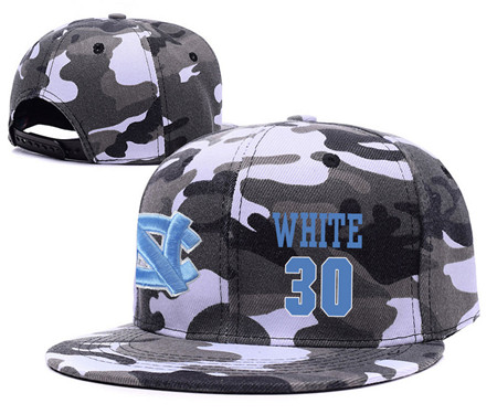 North Carolina Tar Heels 30 Stilman White Gray Camo College Basketball Adjustable Hat