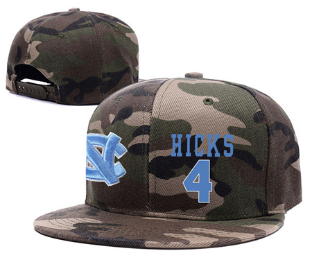 North Carolina Tar Heels 4 Isaiah Hicks Camo College Basketball Adjustable Hat